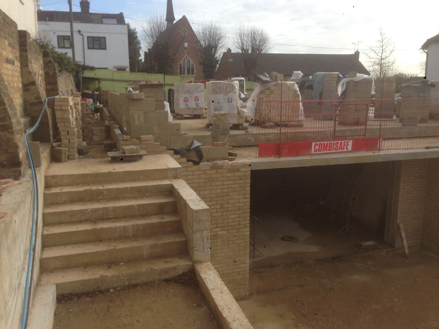 The full basement level under construction at New Road, Ware